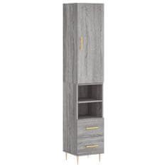 Greatstore Skříň highboard šedá sonoma 34,5 x 34 x 180 cm kompozitní dřevo