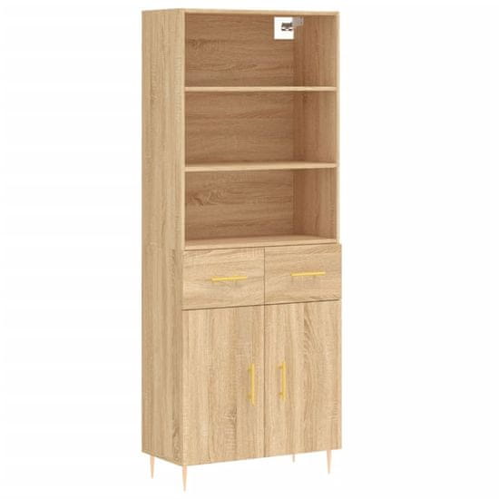 Vidaxl Skříň highboard dub sonoma 69,5 x 34 x 180 cm kompozitní dřevo