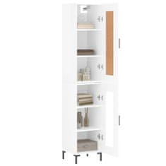 Greatstore Skříň highboard bílá s vysokým leskem 34,5x34x180 cm kompozit