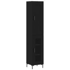 Greatstore Skříň highboard černá 34,5 x 34 x 180 cm kompozitní dřevo