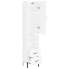 Vidaxl Skříň highboard bílá s vysokým leskem 34,5x34x180 cm kompozit