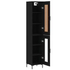 Greatstore Skříň highboard černá 34,5 x 34 x 180 cm kompozitní dřevo