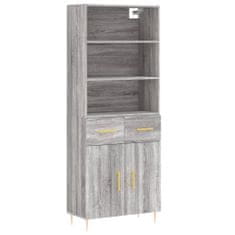 Vidaxl Skříň highboard šedá sonoma 69,5 x 34 x 180 cm kompozitní dřevo