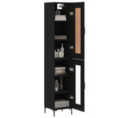 Greatstore Skříň highboard černá 34,5 x 34 x 180 cm kompozitní dřevo