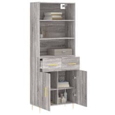 Greatstore Skříň highboard šedá sonoma 69,5 x 34 x 180 cm kompozitní dřevo