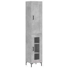 Greatstore Skříň highboard betonově šedá 34,5x34x180 cm kompozitní dřevo