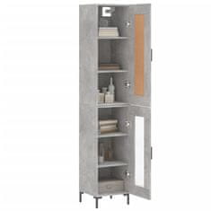 Greatstore Skříň highboard betonově šedá 34,5x34x180 cm kompozitní dřevo