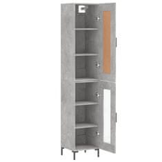 Greatstore Skříň highboard betonově šedá 34,5x34x180 cm kompozitní dřevo