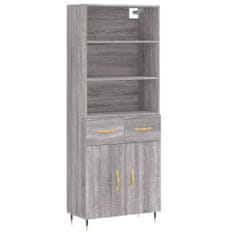 Vidaxl Skříň highboard šedá sonoma 69,5 x 34 x 180 cm kompozitní dřevo