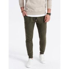 OMBRE Pánské tepláky joggers V2 OM-PASK-22FW-008 olivové MDN123256 XXL