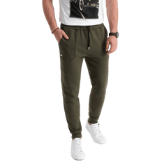 OMBRE Pánské tepláky joggers V2 OM-PASK-22FW-008 olivové MDN123256 XXL