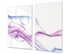 Glasdekor Ochranná deska abstrakt modro fialová vlna - Ochranná deska: 55x55cm, Lepení na zeď: S lepením na zeď