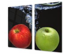 Glasdekor Ochranná deska zelené a červené jablko - Ochranná deska: 40x40cm, Lepení na zeď: S lepením na zeď