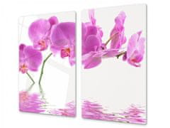 Glasdekor Ochranná deska květy růžová orchidej - Rozměry-obdélník: 50 x 70 cm, Lepení na zeď: S lepením na zeď