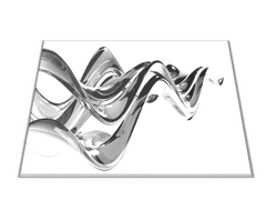 Glasdekor Skleněné prkénko 30x40 černá skleněná vlna abstrakt - Prkénko: 30x20cm