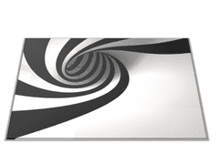 Glasdekor Skleněné prkénko černo bílý abstrakt tunel - Prkénko: 40x30cm