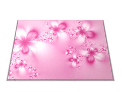 Glasdekor Skleněné prkénko abstraktní růžové květy - Prkénko: 40x30cm