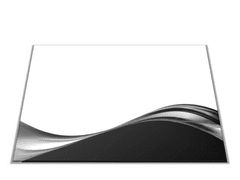 Glasdekor Skleněné prkénko 30x40cm černo bílá abstraktní vlna - Prkénko: 40x30cm
