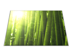 Glasdekor Skleněné prkénko bambus záře slunce - Prkénko: 40x30cm