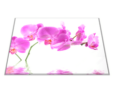 Glasdekor Skleněné prkénko květy růžová orchidej - Prkénko: 30x20cm