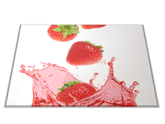 Glasdekor Skleněné prkénko čerstvé jahody ve šťávě - Prkénko: 30x20cm