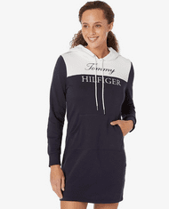 Tommy Hilfiger Dámské mikinové šaty Color-Block Hoodie modré S