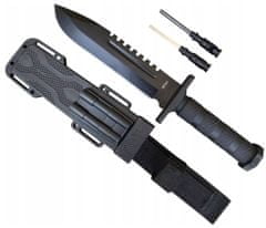 Vojenský nůž s křesadlem a brouskem, 31 cm T-358