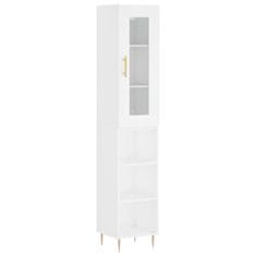 Greatstore Skříň highboard bílá 34,5 x 34 x 180 cm kompozitní dřevo