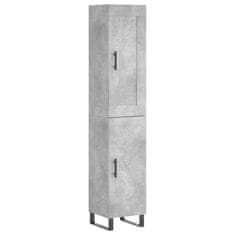 Greatstore Skříň highboard betonově šedá 34,5x34x180 cm kompozitní dřevo