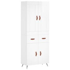 Vidaxl Skříň highboard lesklá bílá 69,5 x 34 x 180 cm kompozitní dřevo