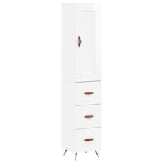 Greatstore Skříň highboard bílá s vysokým leskem 34,5x34x180 cm kompozit