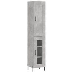 Vidaxl Skříň highboard betonově šedá 34,5x34x180 cm kompozitní dřevo