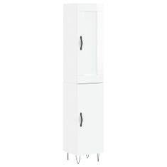 Vidaxl Skříň highboard bílá s vysokým leskem 34,5x34x180 cm kompozit