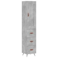 Vidaxl Skříň highboard betonově šedá 34,5x34x180 cm kompozitní dřevo