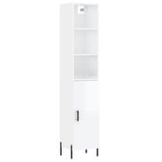 Vidaxl Skříň highboard bílá s vysokým leskem 34,5x34x180 cm kompozit