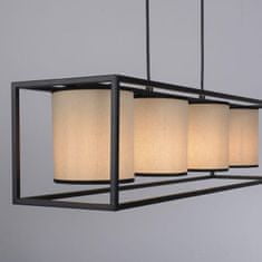 PAUL NEUHAUS LEUCHTEN DIREKT is JUST LIGHT LED závěsné svítidlo látkové stínidlo 4 ramenné černá jednoduchý design LD 15305-18