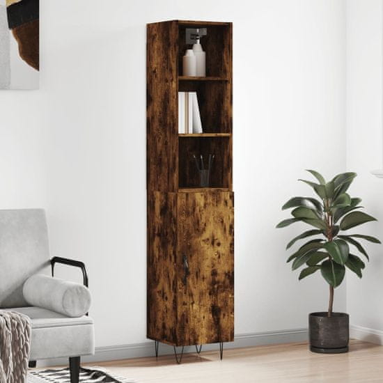 Vidaxl Skříň highboard kouřový dub 34,5 x 34 x 180 cm kompozitní dřevo