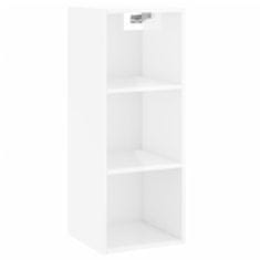 Vidaxl Skříň highboard bílá s vysokým leskem 34,5x34x180 cm kompozit