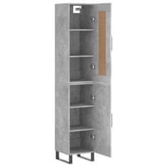 Greatstore Skříň highboard betonově šedá 34,5x34x180 cm kompozitní dřevo