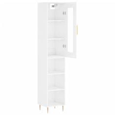 Vidaxl Skříň highboard bílá s vysokým leskem 34,5x34x180 cm kompozit