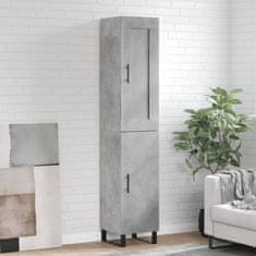 Greatstore Skříň highboard betonově šedá 34,5x34x180 cm kompozitní dřevo