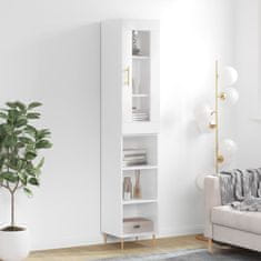 Greatstore Skříň highboard bílá s vysokým leskem 34,5x34x180 cm kompozit