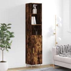 Greatstore Skříň highboard kouřový dub 34,5 x 34 x 180 cm kompozitní dřevo