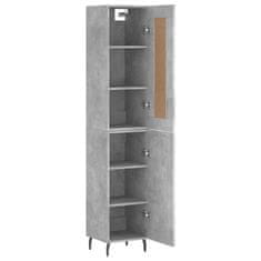 Greatstore Skříň highboard betonově šedá 34,5x34x180 cm kompozitní dřevo