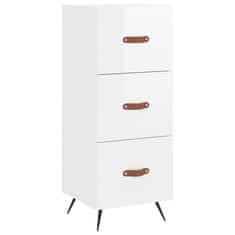 Greatstore Skříň highboard bílá s vysokým leskem 34,5x34x180 cm kompozit