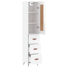 Greatstore Skříň highboard bílá s vysokým leskem 34,5x34x180 cm kompozit