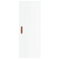 Vidaxl Skříň highboard bílá s vysokým leskem 34,5x34x180 cm kompozit