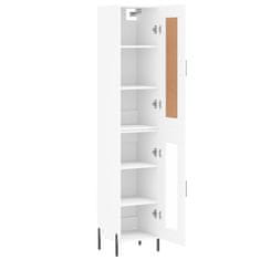 Greatstore Skříň highboard bílá 34,5 x 34 x 180 cm kompozitní dřevo