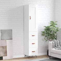 Greatstore Skříň highboard bílá s vysokým leskem 34,5x34x180 cm kompozit