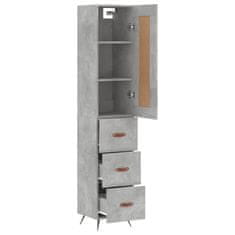 Vidaxl Skříň highboard betonově šedá 34,5x34x180 cm kompozitní dřevo